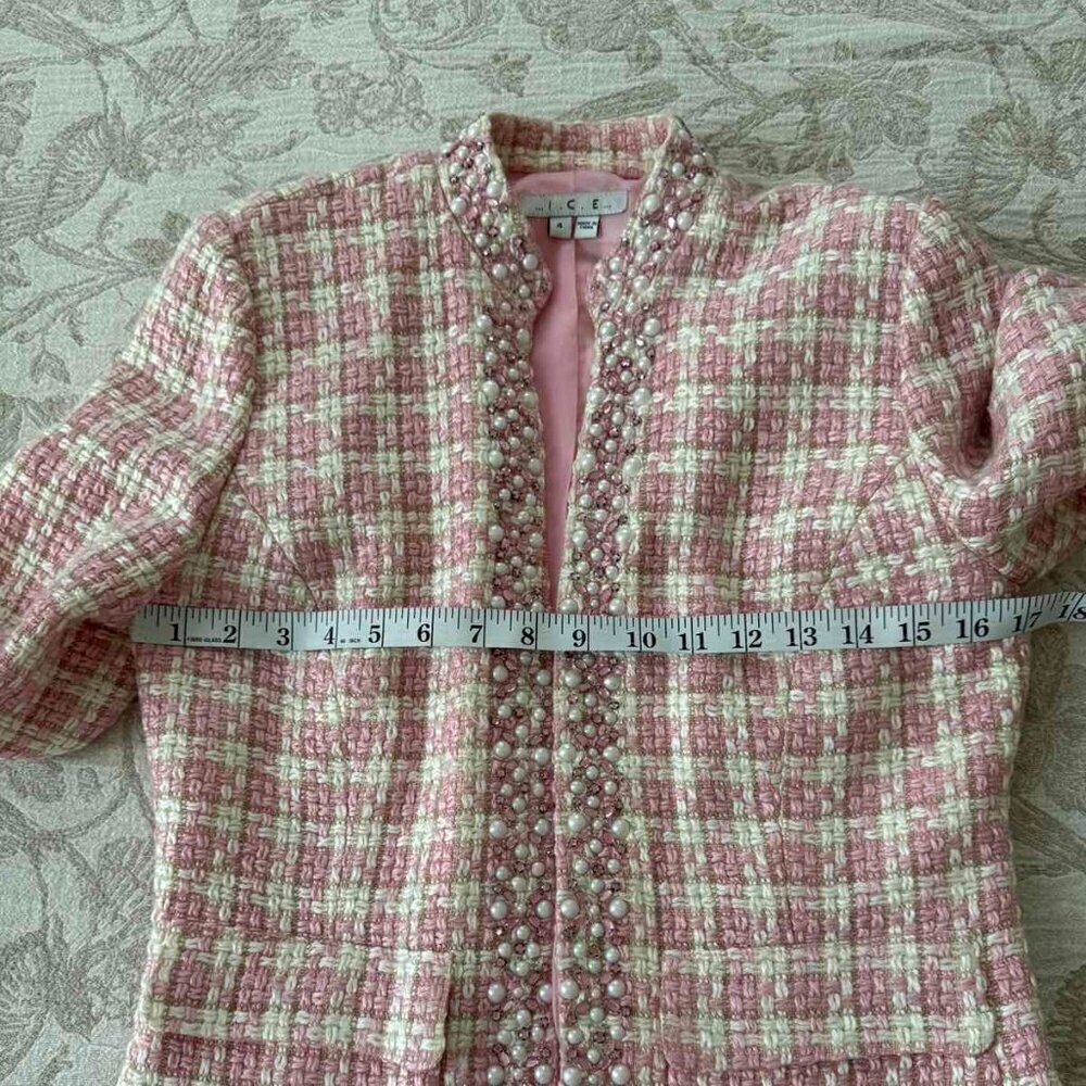 I.C.E. Vintage Chanel-style tweed jacket Barbie vibes size 4 - Picture 11 of 11
